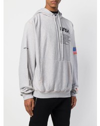 Sweat à capuche imprimé gris Heron Preston