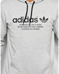 Sweat à capuche imprimé gris adidas