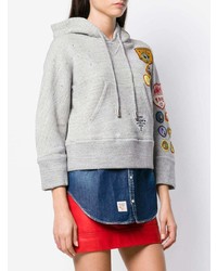 Sweat à capuche imprimé gris Dsquared2