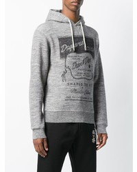 Sweat à capuche imprimé gris DSQUARED2