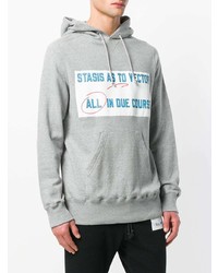 Sweat à capuche imprimé gris Sacai