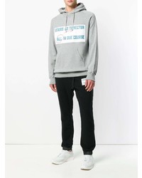 Sweat à capuche imprimé gris Sacai