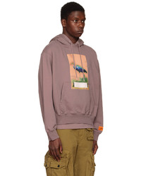 Sweat à capuche imprimé gris Heron Preston