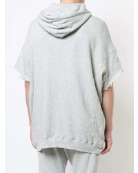 Sweat à capuche imprimé gris R13