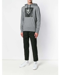 Sweat à capuche imprimé gris Alexander McQueen