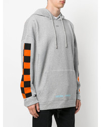 Sweat à capuche imprimé gris Off-White