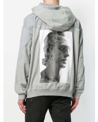 Sweat à capuche imprimé gris Damir Doma