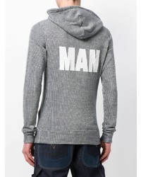 Sweat à capuche imprimé gris Junya Watanabe MAN