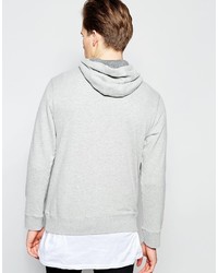 Sweat à capuche imprimé gris