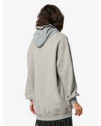 Sweat à capuche imprimé gris Sjyp