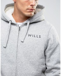 Sweat à capuche imprimé gris Jack Wills