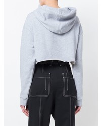 Sweat à capuche imprimé gris MSGM