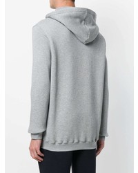 Sweat à capuche imprimé gris MSGM