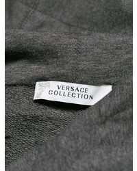 Sweat à capuche imprimé gris Versace Collection