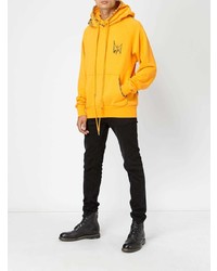 Sweat à capuche imprimé jaune Mjb