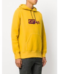 Sweat à capuche imprimé jaune Sacai