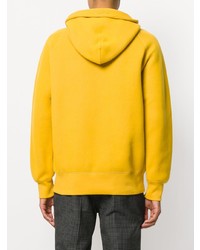 Sweat à capuche imprimé jaune Sacai