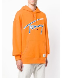 Sweat à capuche imprimé jaune Tommy Jeans