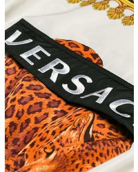 Sweat à capuche imprimé jaune Versace