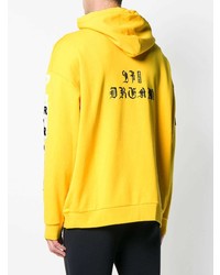 Sweat à capuche imprimé jaune Diesel