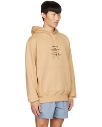 Sweat à capuche imprimé marron clair Helmut Lang