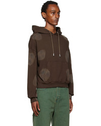 Sweat à capuche imprimé marron foncé Eckhaus Latta