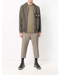 Sweat à capuche imprimé marron Rick Owens DRKSHDW