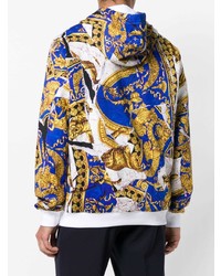 Sweat à capuche imprimé multicolore Versace