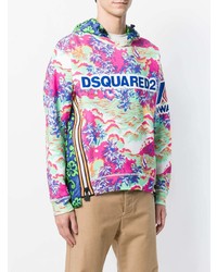 Sweat à capuche imprimé multicolore DSQUARED2