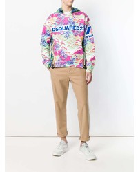 Sweat à capuche imprimé multicolore DSQUARED2