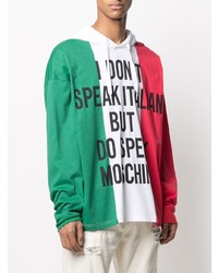 Sweat à capuche imprimé multicolore Moschino