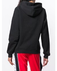 Sweat à capuche imprimé noir et blanc Kappa