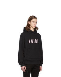 Sweat à capuche imprimé noir et blanc Amiri