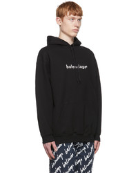 Sweat à capuche imprimé noir et blanc Balenciaga