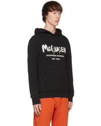 Sweat à capuche imprimé noir et blanc Alexander McQueen