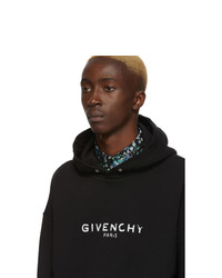 Sweat à capuche imprimé noir et blanc Givenchy