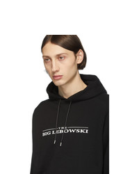 Sweat à capuche imprimé noir et blanc Sacai