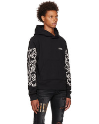 Sweat à capuche imprimé noir et blanc Amiri