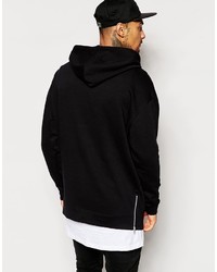 Sweat à capuche imprimé noir et blanc Asos