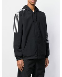 Sweat à capuche imprimé noir et blanc adidas