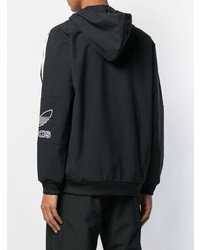 Sweat à capuche imprimé noir et blanc adidas