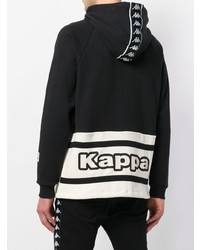 Sweat à capuche imprimé noir et blanc Kappa Kontroll