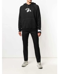 Sweat à capuche imprimé noir et blanc Lanvin