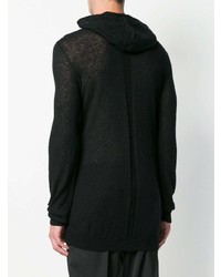 Sweat à capuche imprimé noir et blanc Rick Owens