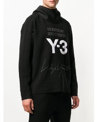 Sweat à capuche imprimé noir et blanc Y-3