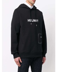 Sweat à capuche imprimé noir et blanc Helmut Lang