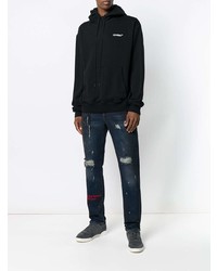 Sweat à capuche imprimé noir et blanc Off-White