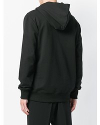 Sweat à capuche imprimé noir et blanc Helmut Lang