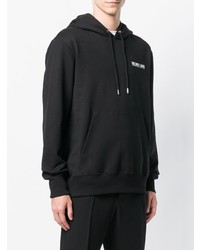 Sweat à capuche imprimé noir et blanc Helmut Lang