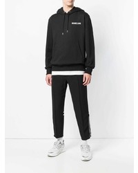 Sweat à capuche imprimé noir et blanc Helmut Lang